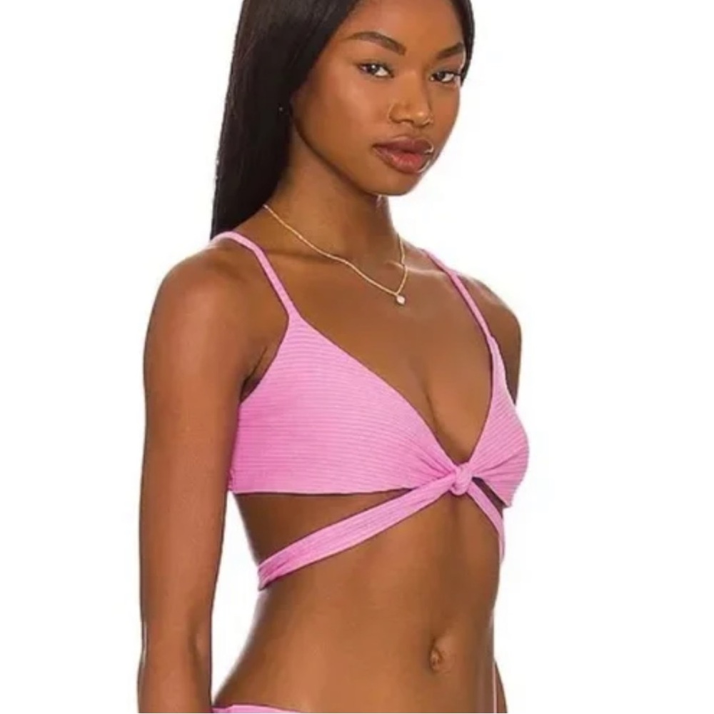 L*Space Chloe reversible blue color block wrap top bikini set - Picture 7 of 10